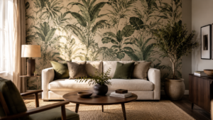 wallpaper accent wall living room​