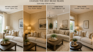 Living Room Beige Wallpaper