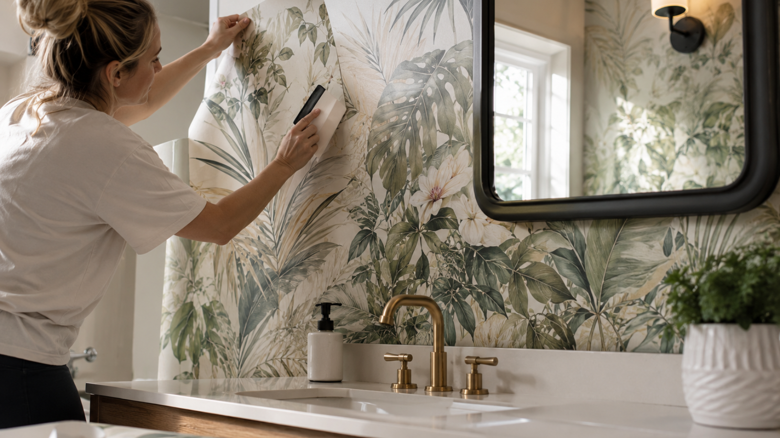 peel and stick wallpaper for bathroom