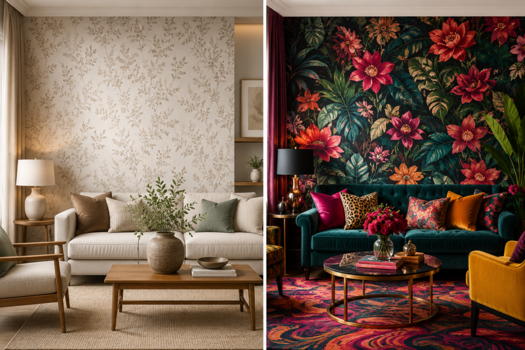 classy wallpaper designs for living room