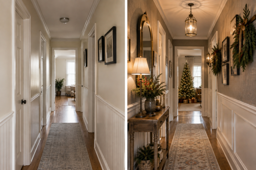 christmas decorating ideas for hallway