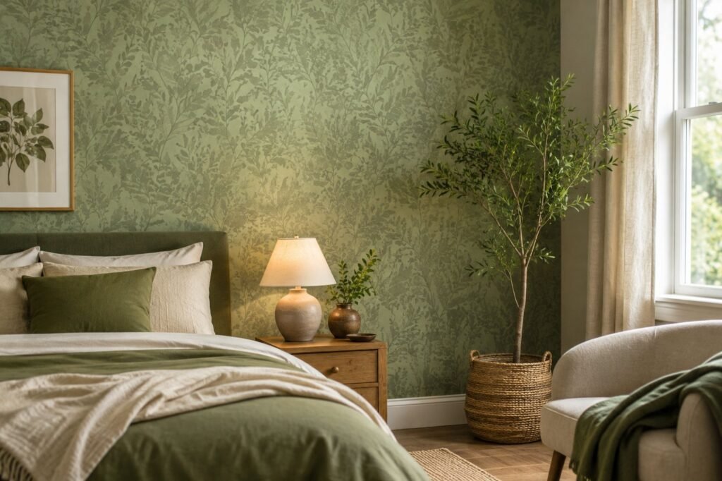 green peel and stick wallpaper
