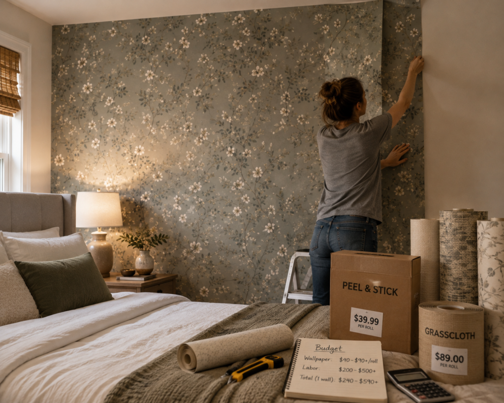 bedroom wallpaper accent wall