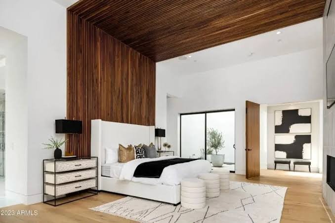 wallpaper accent wall bedroom