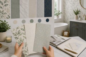 peel and stick bathroom wallpaper
