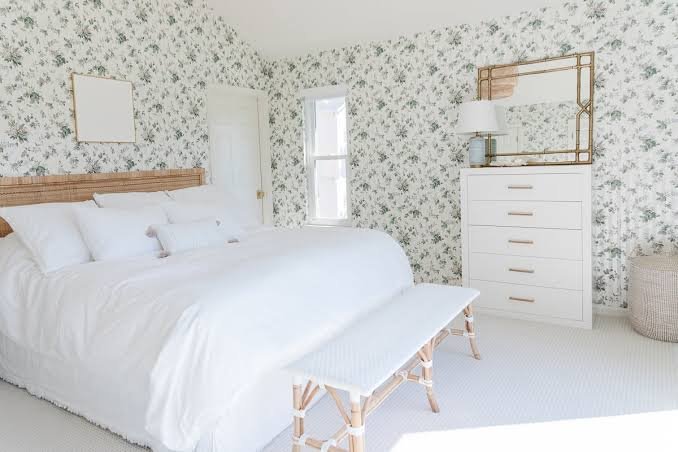wallpaper accent wall bedroom