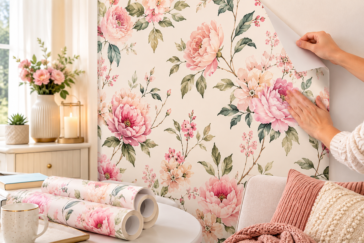 floral peel and stick wallpaper