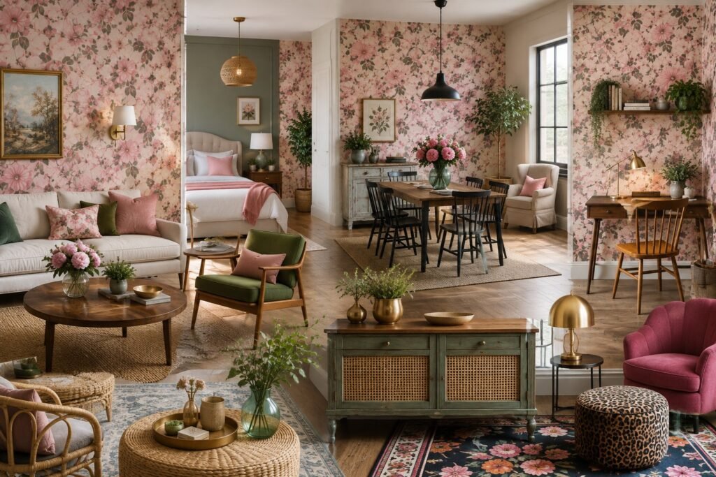 pink floral wallpaper