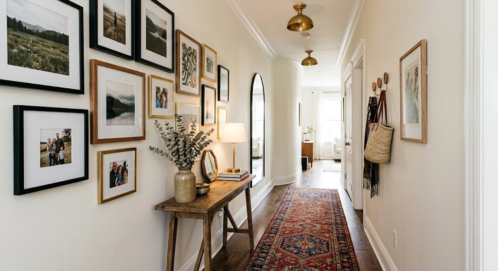 how to decorate a long hallway
