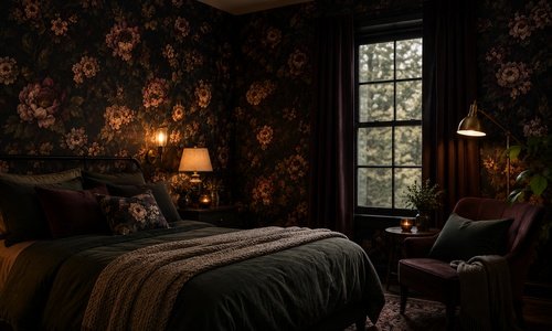 dark floral wallpaper