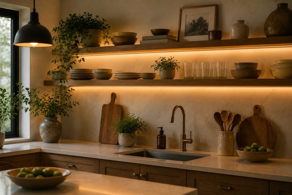kitchen wall shelves