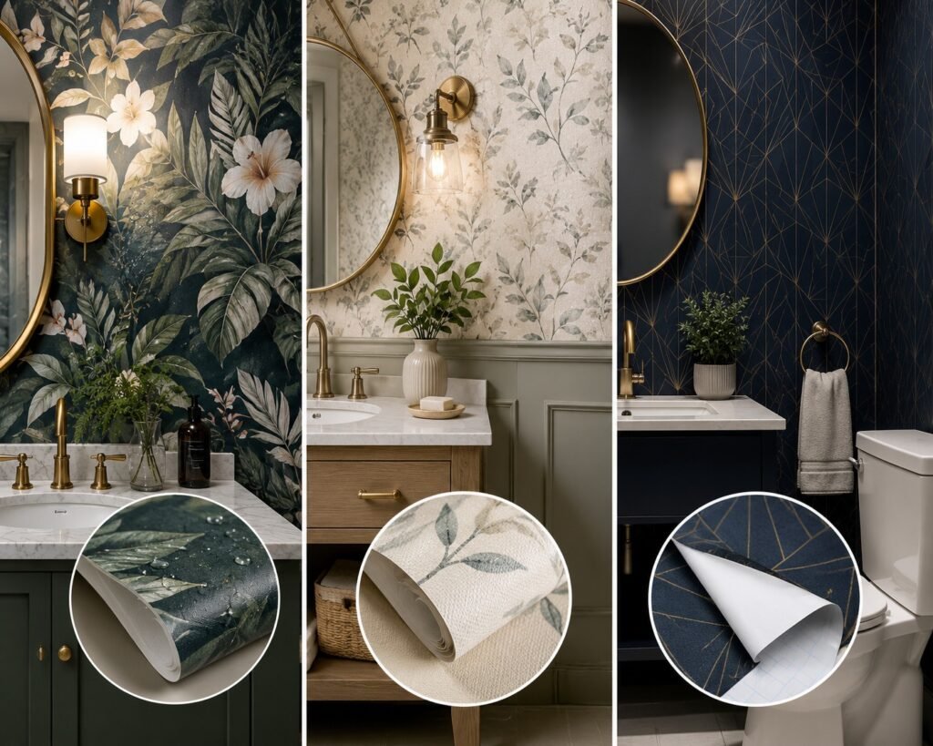 classy bathroom wallpaper