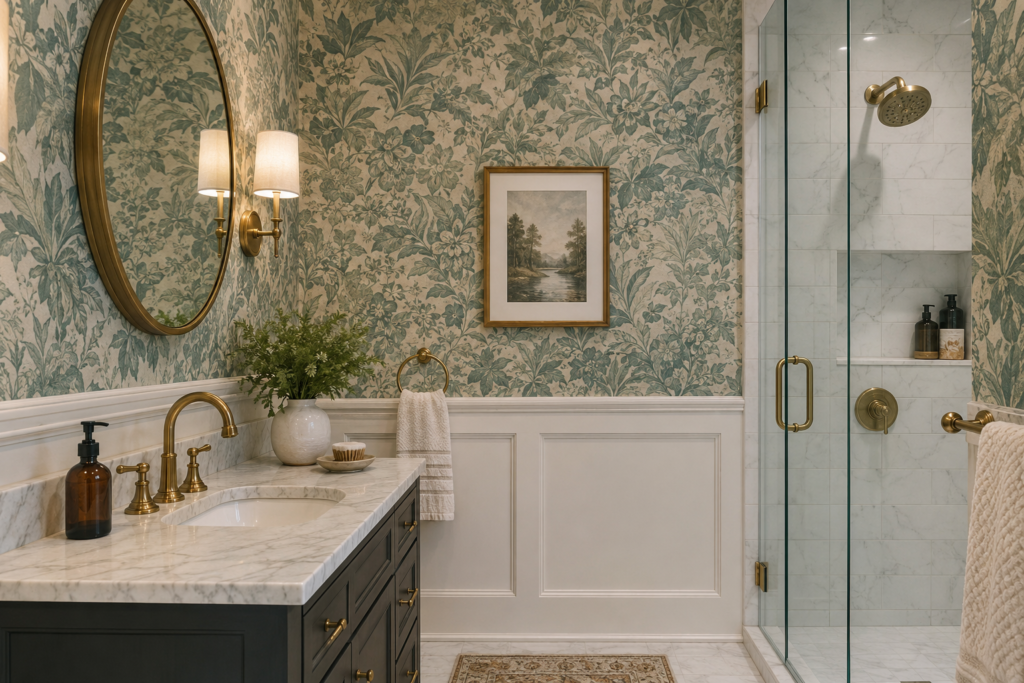 classy bathroom wallpaper