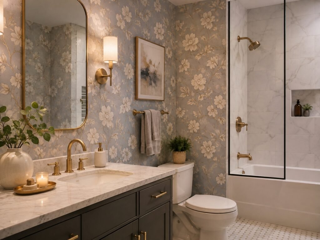 modern classy bathroom wallpaper