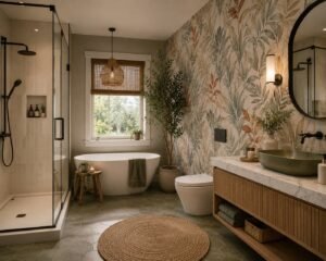 modern classy bathroom wallpaper