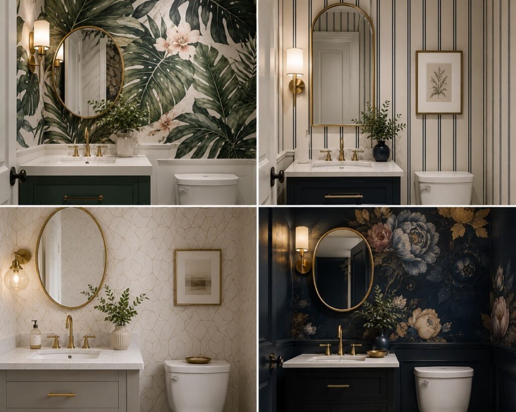 classy bathroom wallpaper
