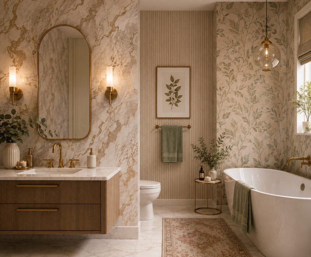 modern classy bathroom wallpaper