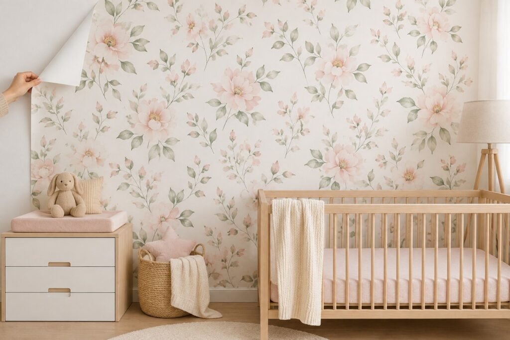 peel and stick nursery wallpaper