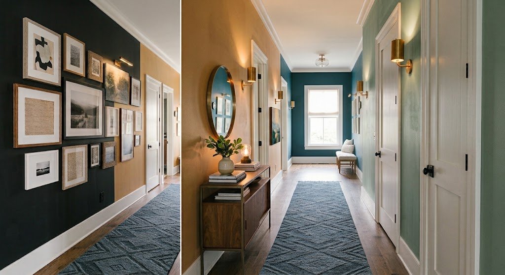 how to decorate a long hallway