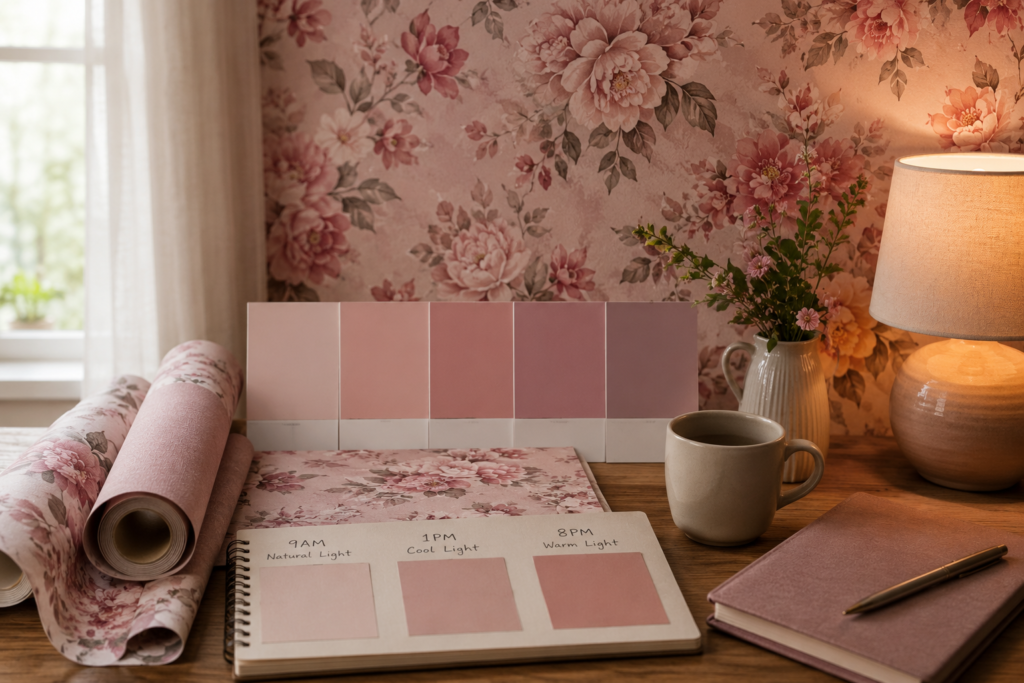 pink floral wallpaper