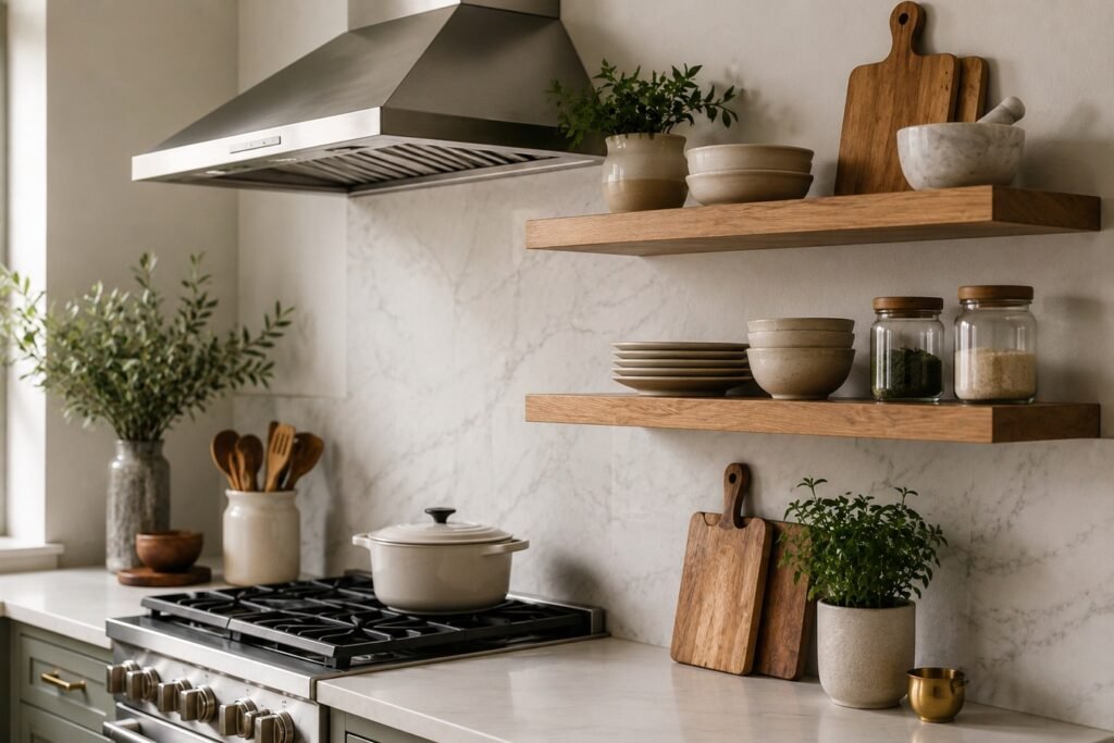 kitchen wall shelves