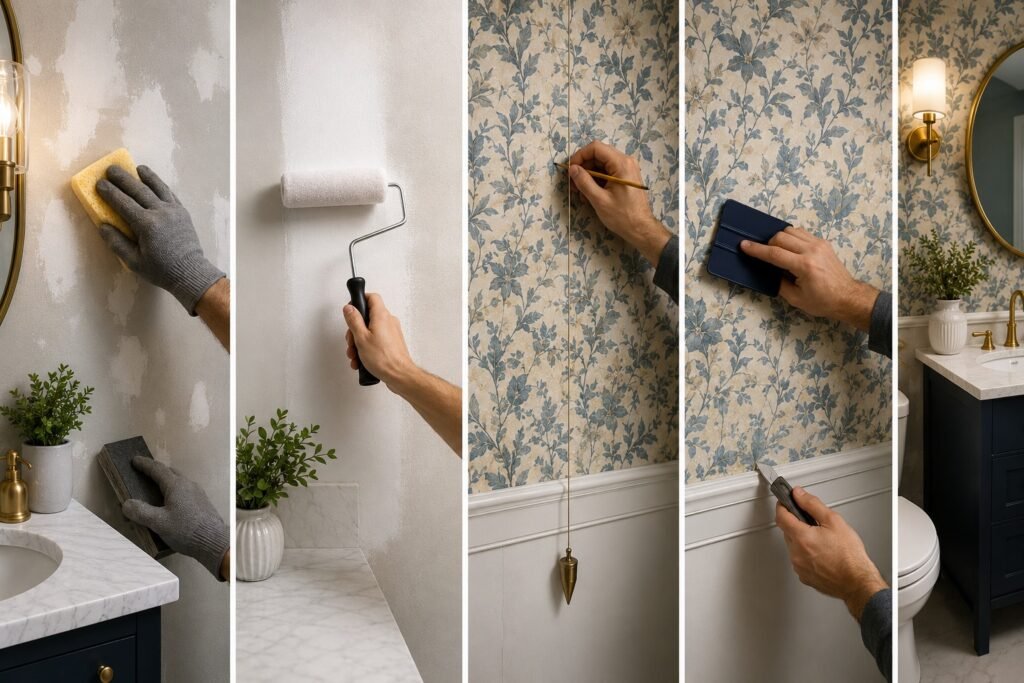 classy bathroom wallpaper