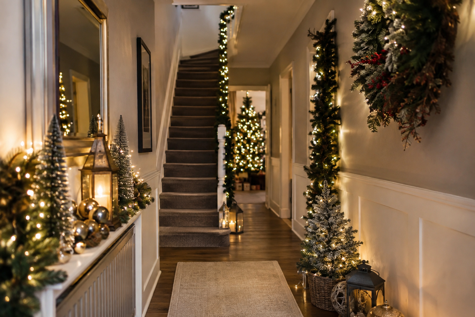 christmas decorating ideas for hallway