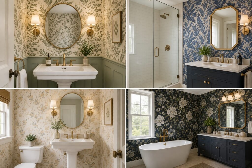 modern classy bathroom wallpaper