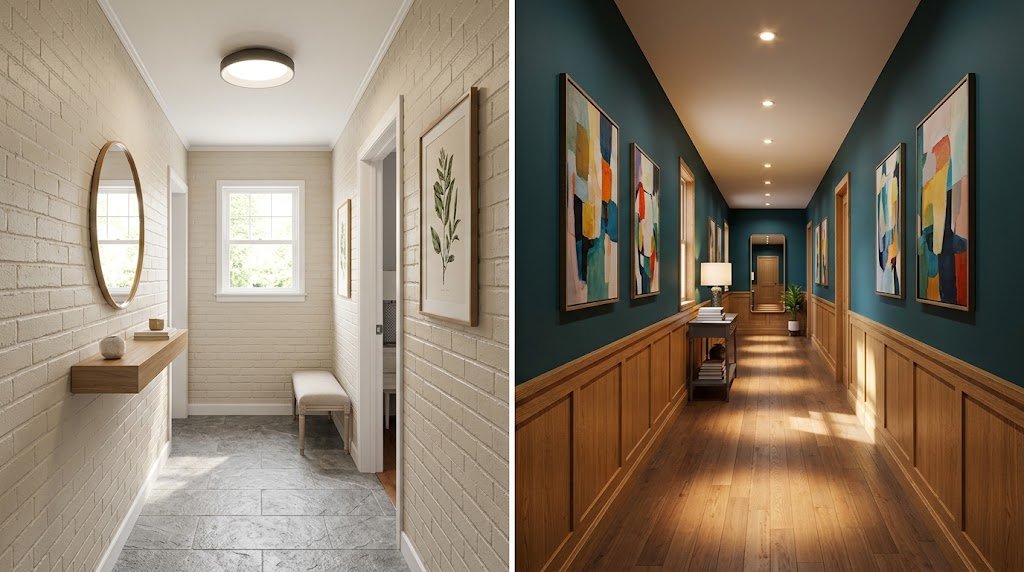 how to decorate a long hallway