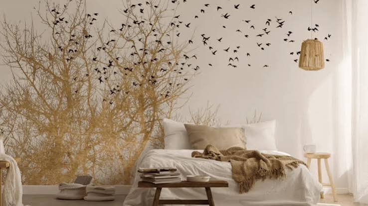 wallpaper accent wall bedroom
