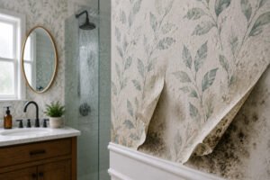 peel and stick bathroom wallpaper