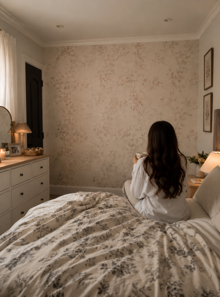 bedroom wallpaper accent wall