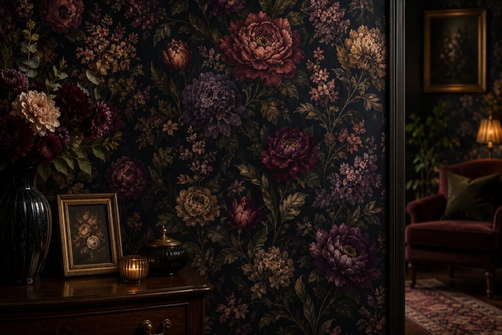 dark floral wallpaper