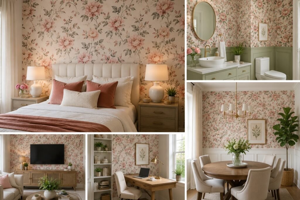 floral peel and stick wallpaper