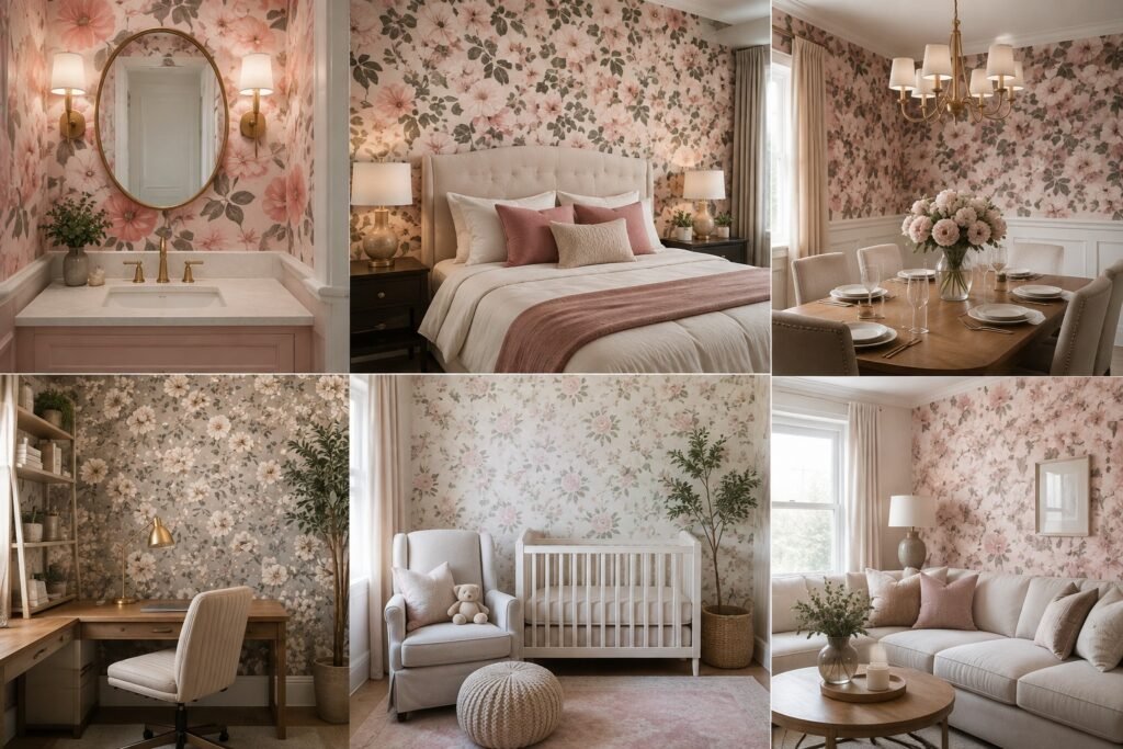 pink floral wallpaper