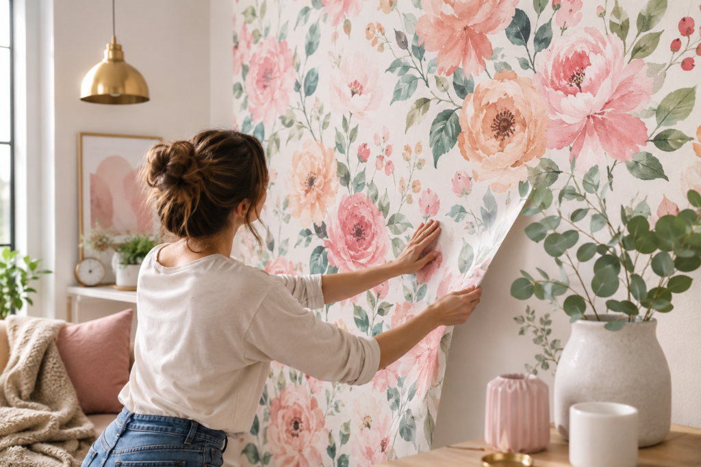 floral peel and stick wallpaper