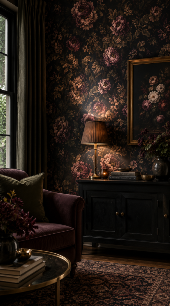 dark floral wallpaper
