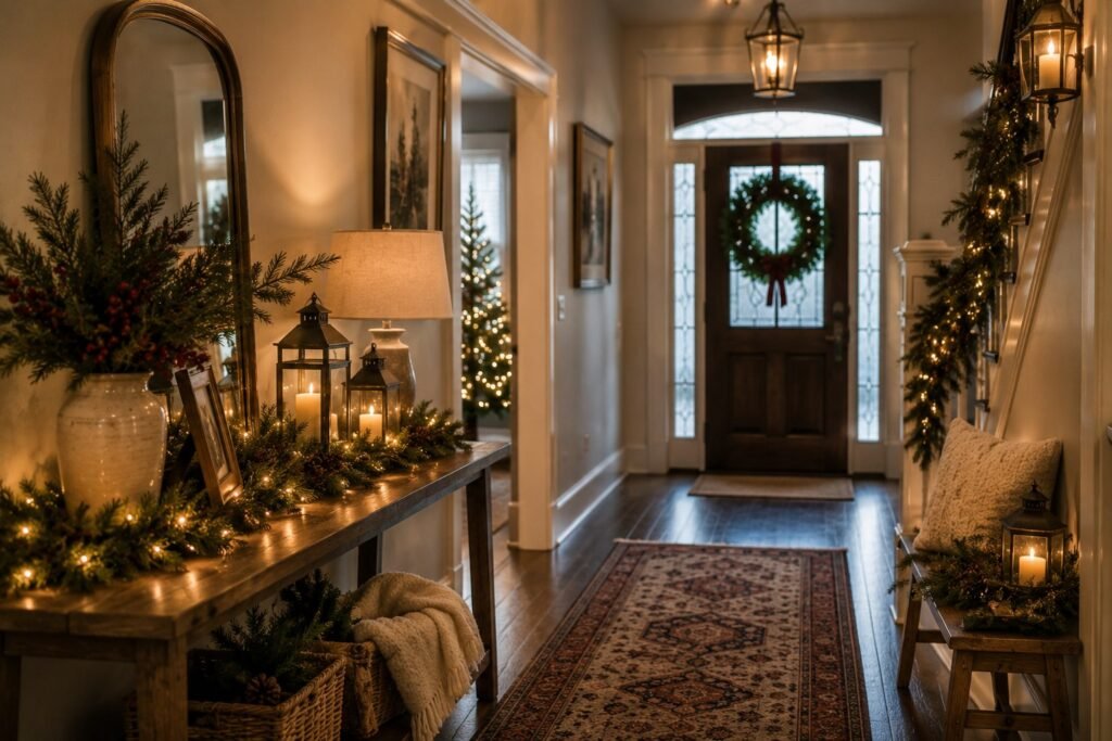 hallway christmas decor