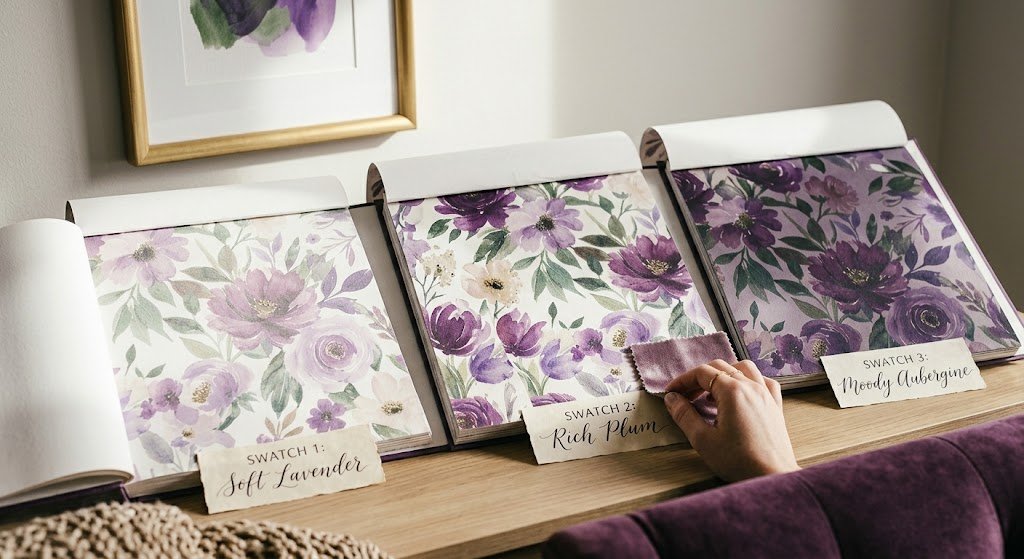 purple floral wallpaper