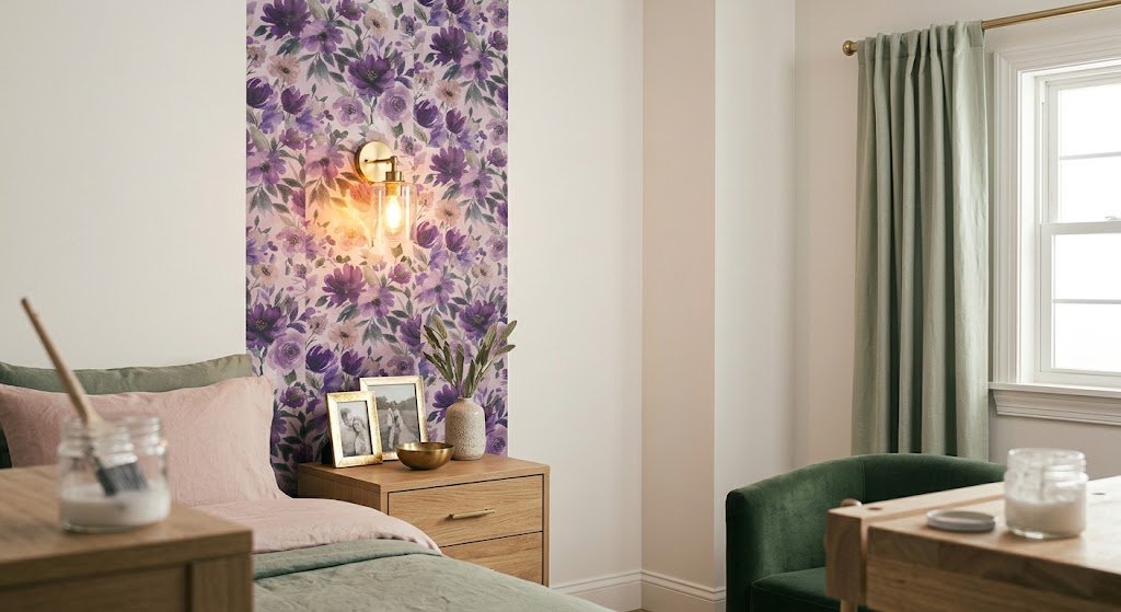 purple floral wallpaper