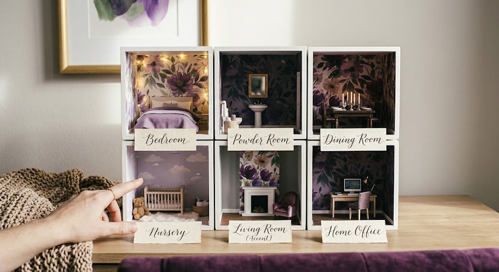 purple floral wallpaper