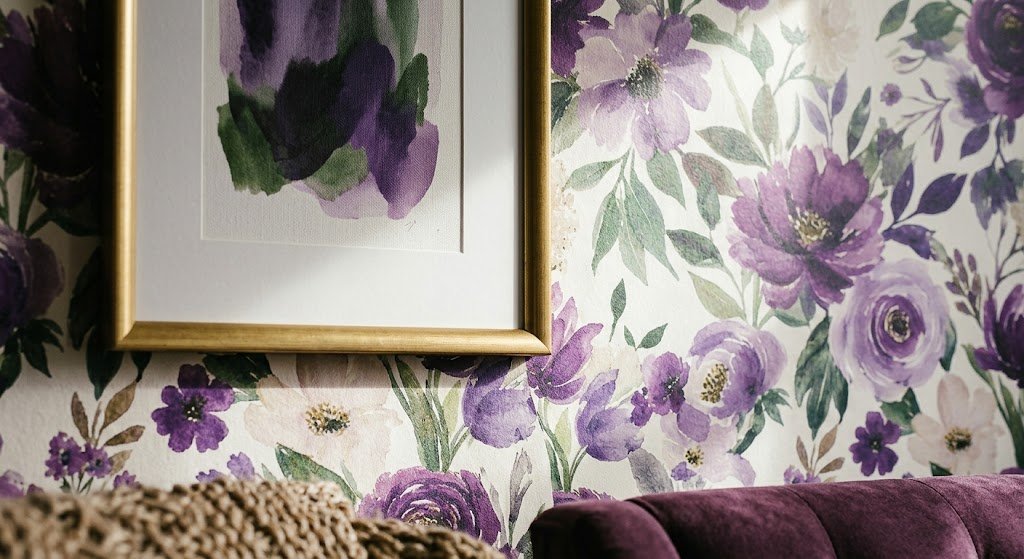 purple floral wallpaper